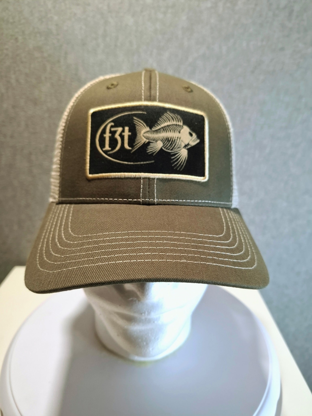 Costa Fish Patch Trucker Hat - Olive & White